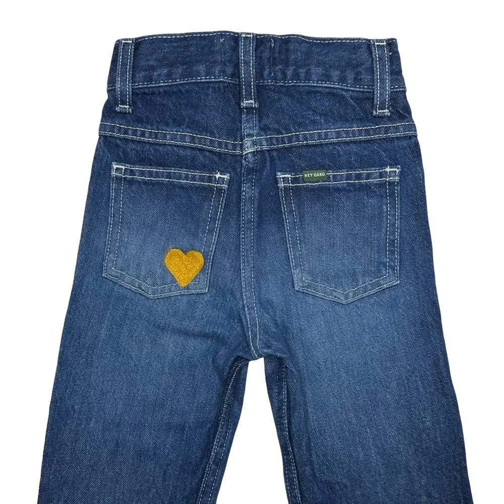Hey Gang Jeans With‎ Chainstitch Heart